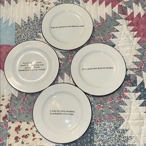 Pottery Barn Cocktail Quotes Appetizer Plates